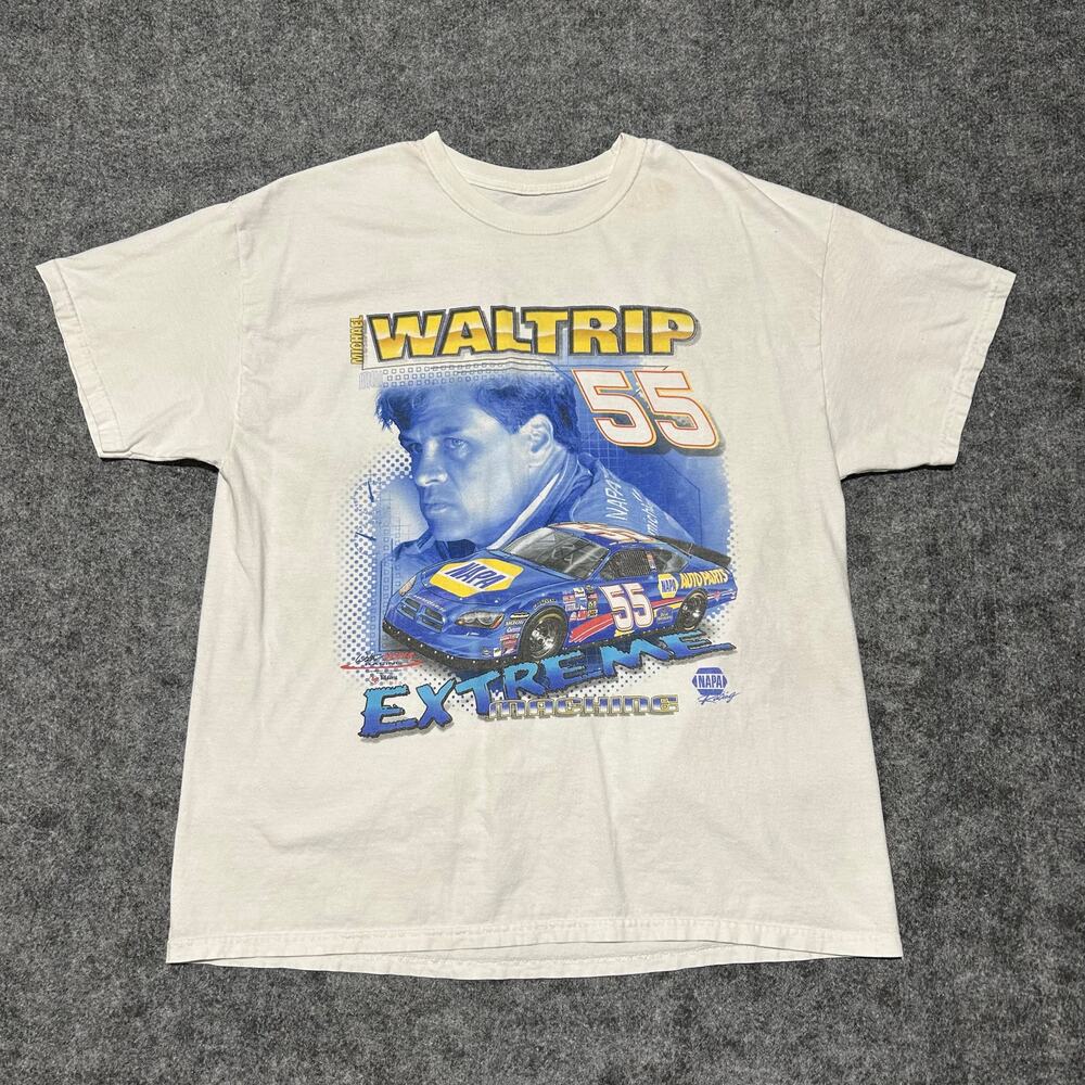 Vintage Michael Waltrip NASCAR‎ NAPA Racing T Shirt Size L Used – Excellent